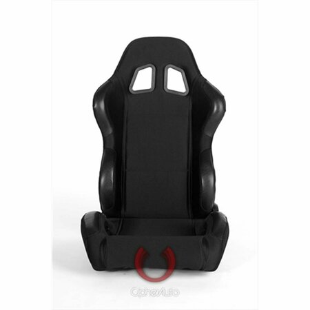 CIPHER CPA1025 Black Cloth Universal Racing Seats, Sold as a Pair CI62016